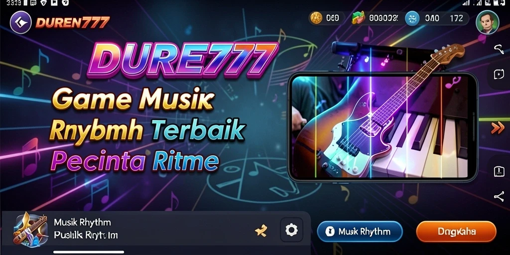 Antarmuka menarik DUREN777 dalam permainan Musik Rhythm.