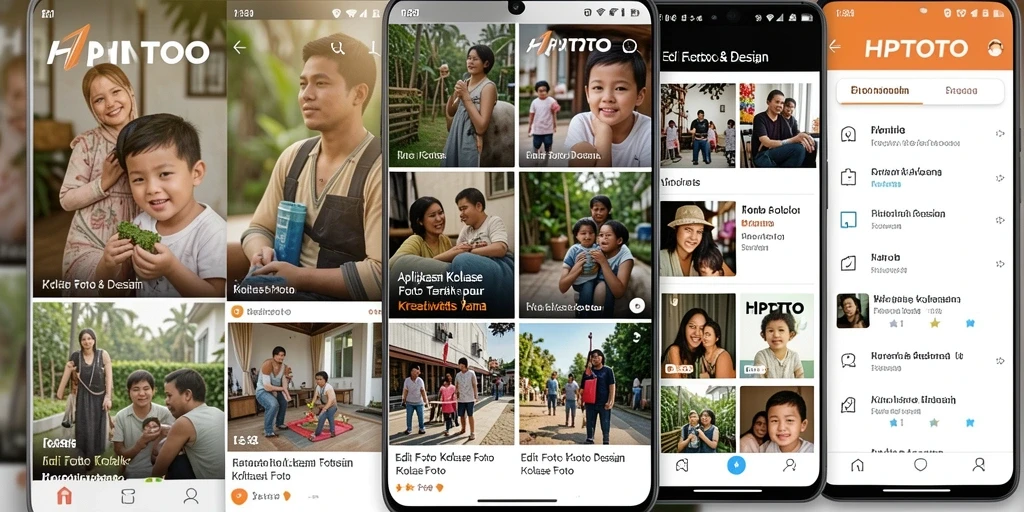 Antarmuka HPTOTO yang memudahkan dalam membuat kolase foto.